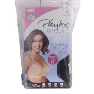 NEW Playtex Women's 18 Hour Smoothing Minimizer Bra Black Size 38D 4697